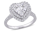 2.60 Carat (ctw) Lab-Created Moissanite Heart Promise Ring in 10K White Gold